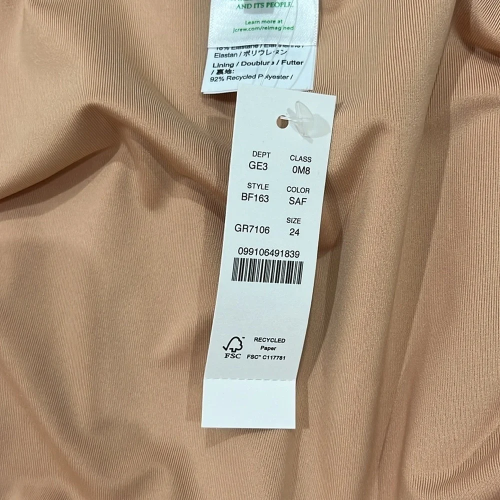 J.Crew Plunge V-Neck One-Piece Swimsuit Safari Green Size 24 NWT